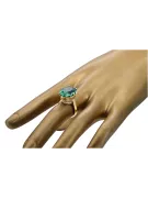 Szmaragd 14k żółte złoto Pierścionek Styl Vintage vrc130y